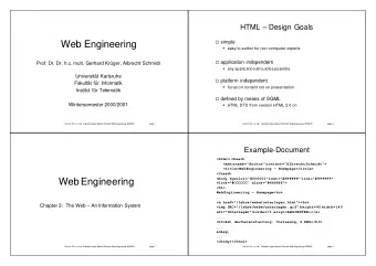 Web Engineering  simple  easy to author for non-computer-experts  application independent