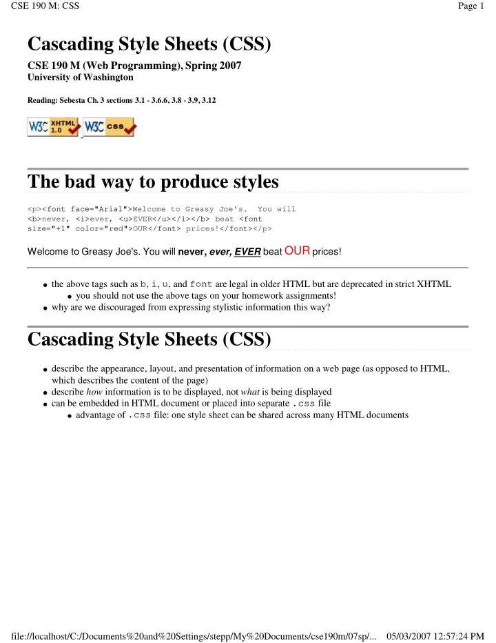 cascading style sheets css