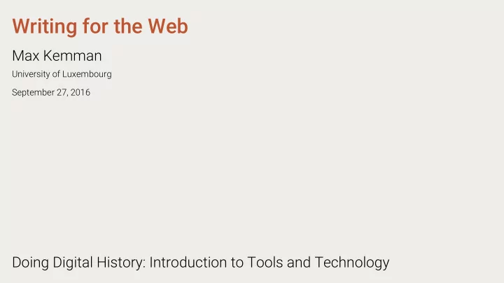 writing for the web