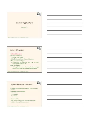 Internet Applications  Chapter 7  Database Management Systems 3ed,  R. Ramakrishnan and J. Gehrke