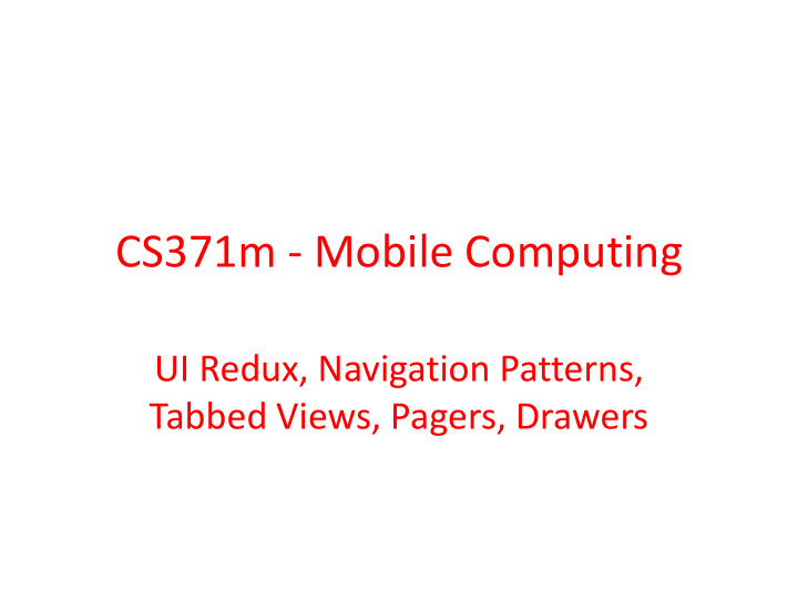 cs371m mobile computing