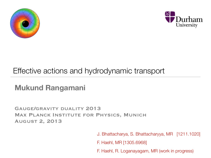 effective actions and hydrodynamic transport