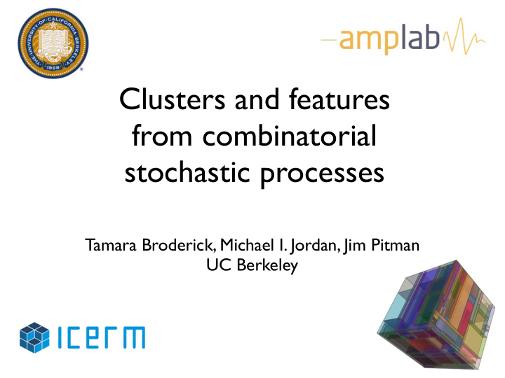 clusters and features from combinatorial stochastic