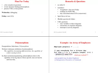 Plan For Today  Remarks &amp; Questions    a few remarks &amp; questions   no strike
