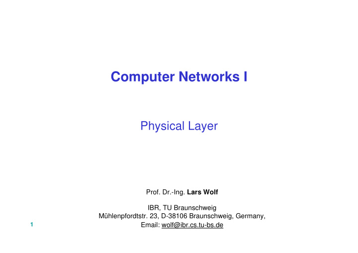 computer networks i