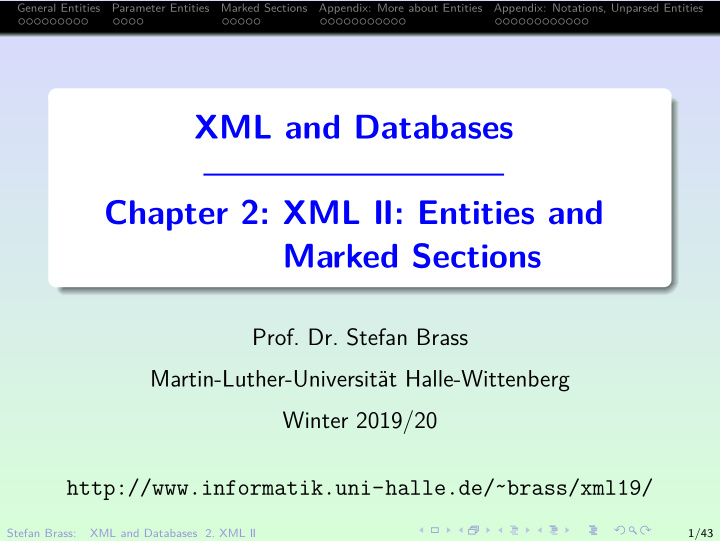 xml and databases chapter 2 xml ii entities and marked