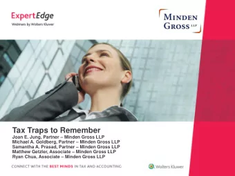 Agenda    Corporate Attribution Rules    Section 84.1 Traps    Capital Dividend Account