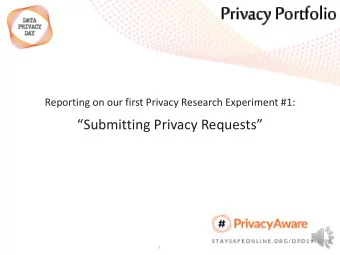 Submitting Privacy Requests  1  Introductions  Your Host: Craig Erickson, CISSP CISA  Data