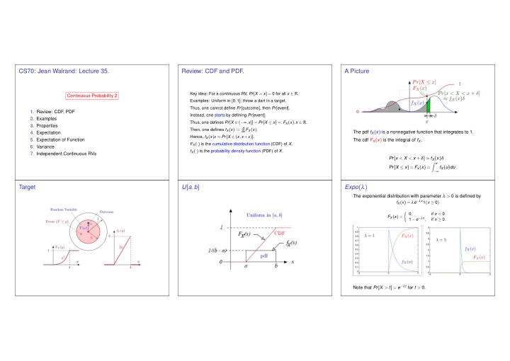 cs70 jean walrand lecture 35 review cdf and pdf a picture