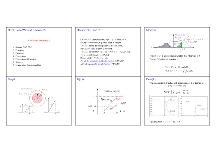 cs70 jean walrand lecture 35 review cdf and pdf a picture
