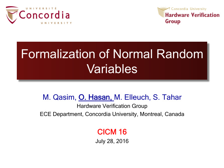 formalization of normal random variables