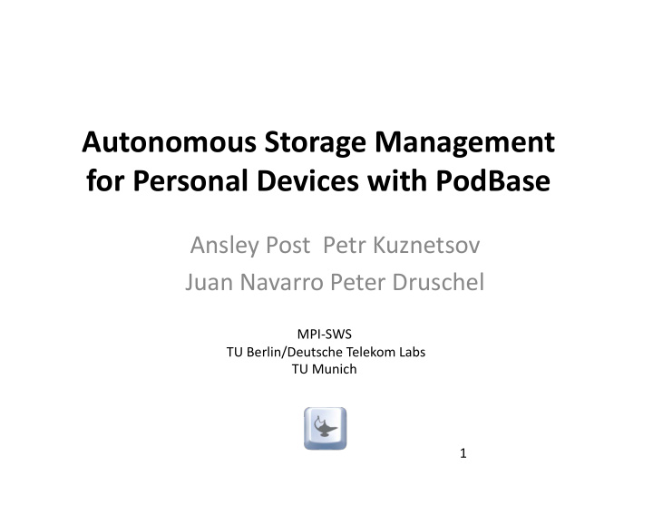 autonomous storage management for personal devices with