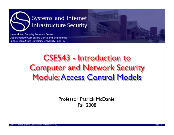 cse543 introduction to computer and network security
