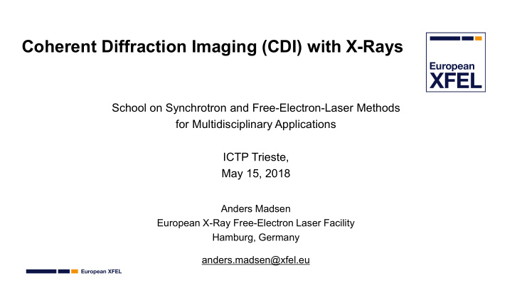 coherent diffraction imaging cdi with x rays