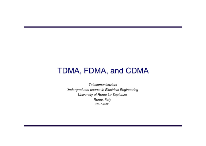 tdma fdma and cdma tdma fdma and cdma