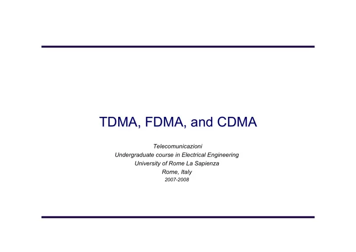 tdma fdma and cdma tdma fdma and cdma