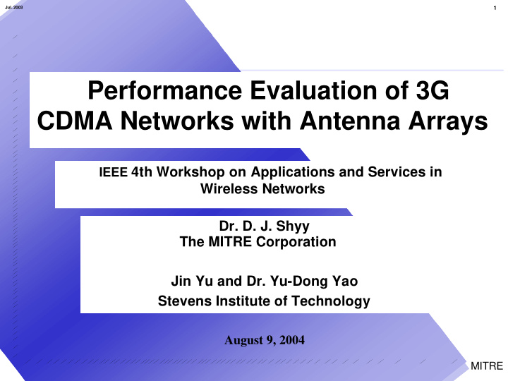 performance evaluation of 3g cdma networks with antenna