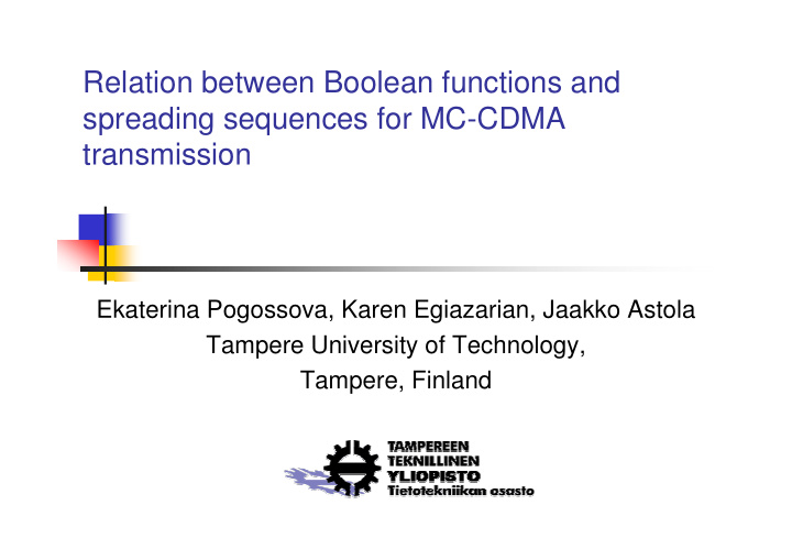 relation between boolean functions and spreading