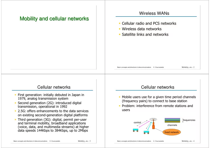 mobility and cellular networks mobility and cellular