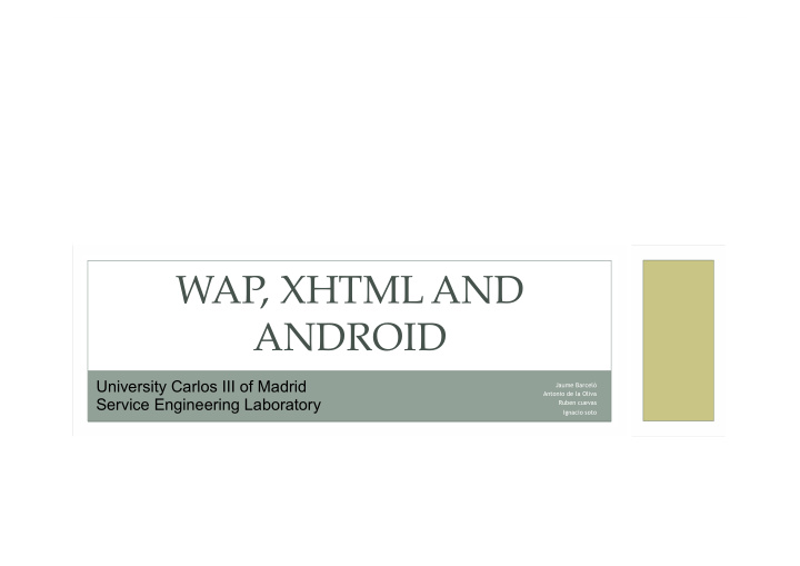 wap xhtml and android