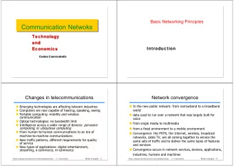 Communication Netwoks  Communication Netwoks  Technology  Technology  and  and  Introduction