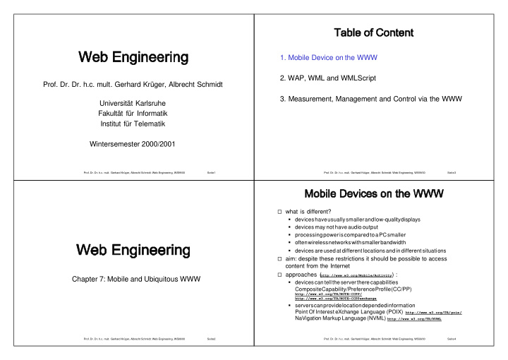 1 mobile device on the 2 wap wml and wmlscript prof dr dr