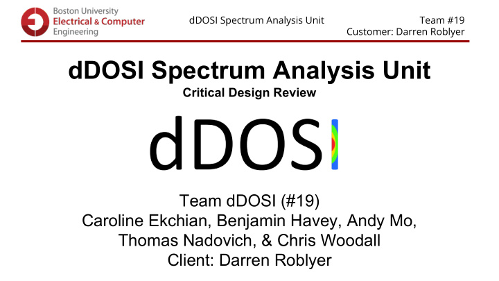 ddosi spectrum analysis unit