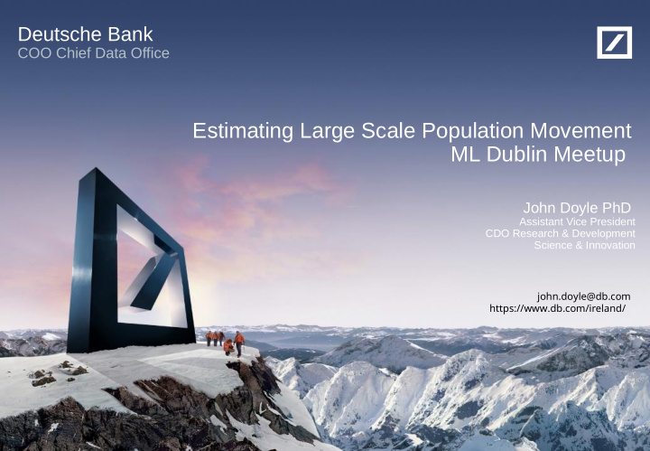 estimating large scale population movement ml dublin
