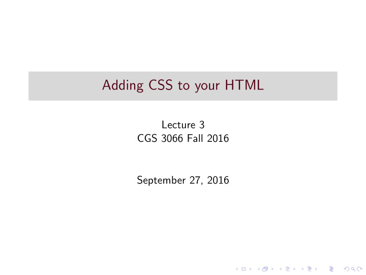 adding css to your html
