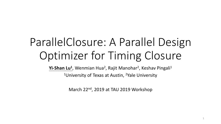 optimizer for timing closure