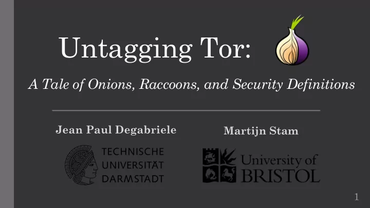 untagging tor