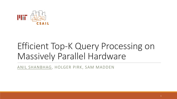 efficient top k query processing on massively parallel