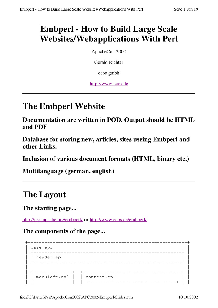 embperl how to build large scale websites webapplications