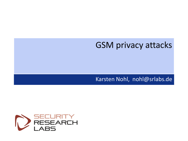 gsm privacy attacks