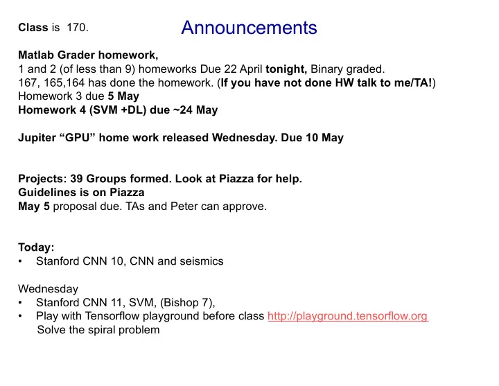 announcements
