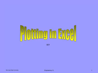 KY  San Jose State University  Engineering 10  1 Plotting in Excel Select Insert from the main menu
