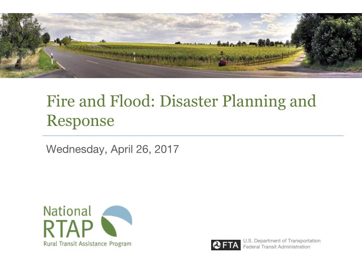 fire and flood disaster planning and response