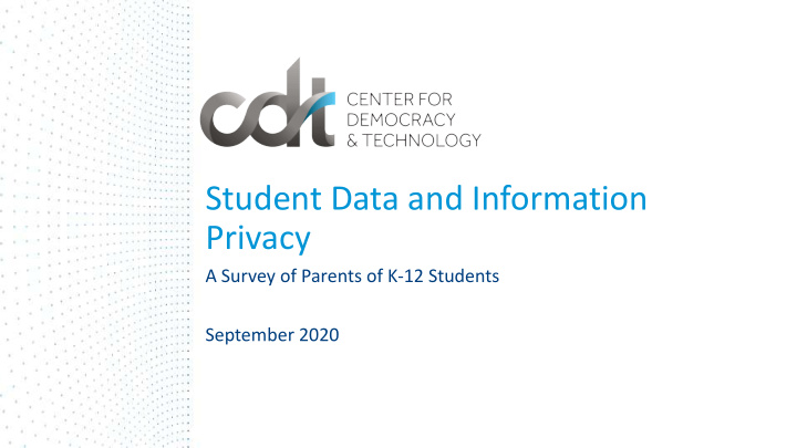student data and information privacy
