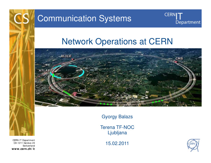 communication systems network operations at cern