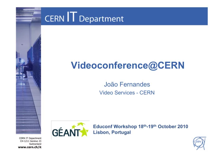jo o fernandes video services cern