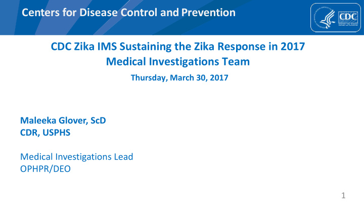 centers for disease control and prevention cdc zika ims