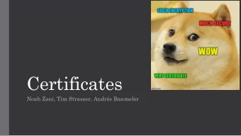 Certificates  Noah Zani, Tim Strasser, Andrs Baumeler  Overview  Motivation  Introduction