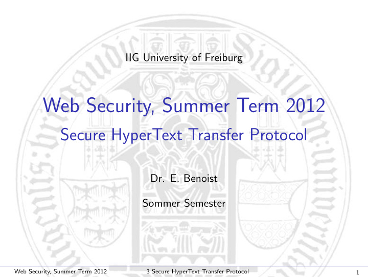 web security summer term 2012
