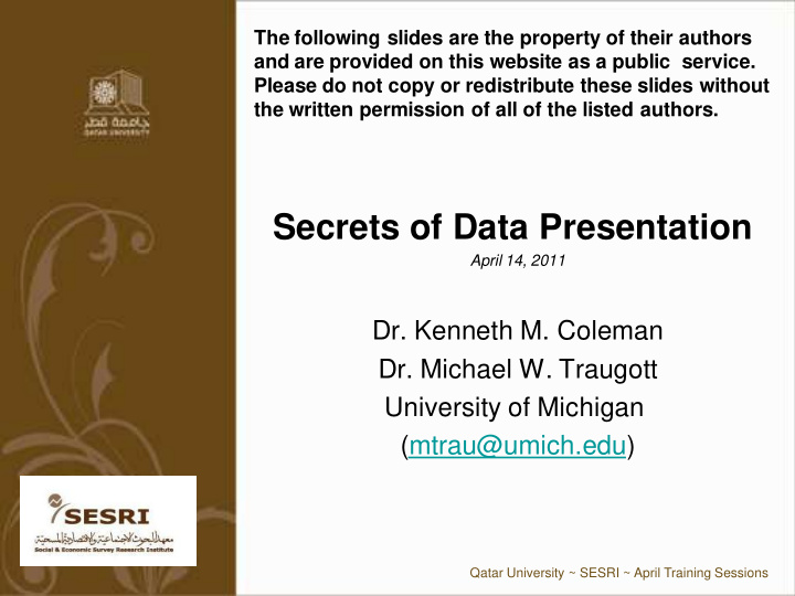 secrets of data presentation
