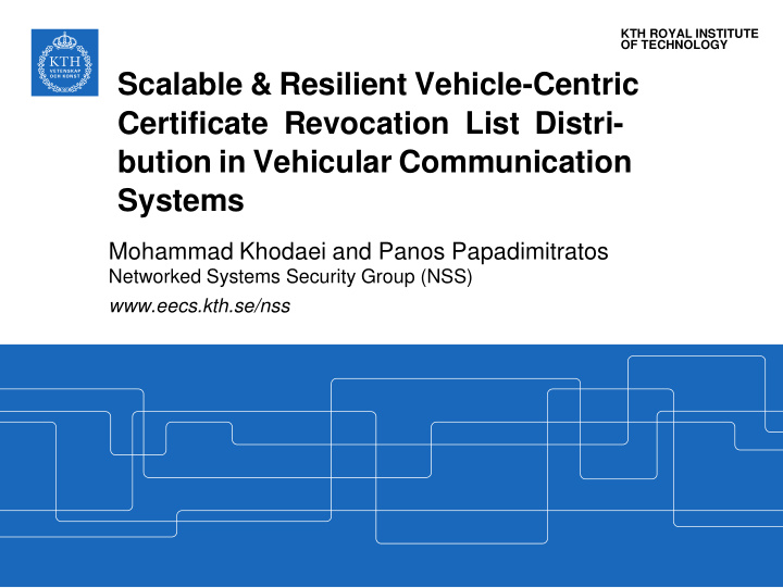 scalable resilient vehicle centric certificate revocation