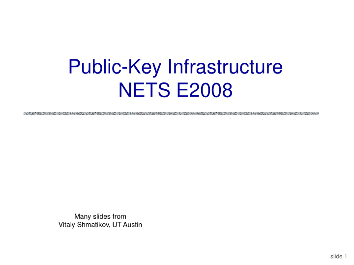 public key infrastructure nets e2008