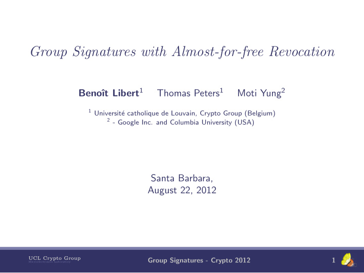 group signatures with almost for free revocation