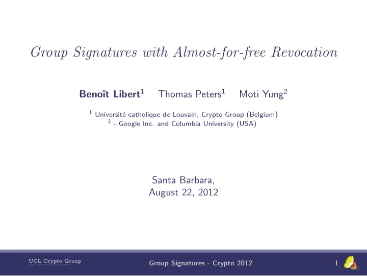 group signatures with almost for free revocation