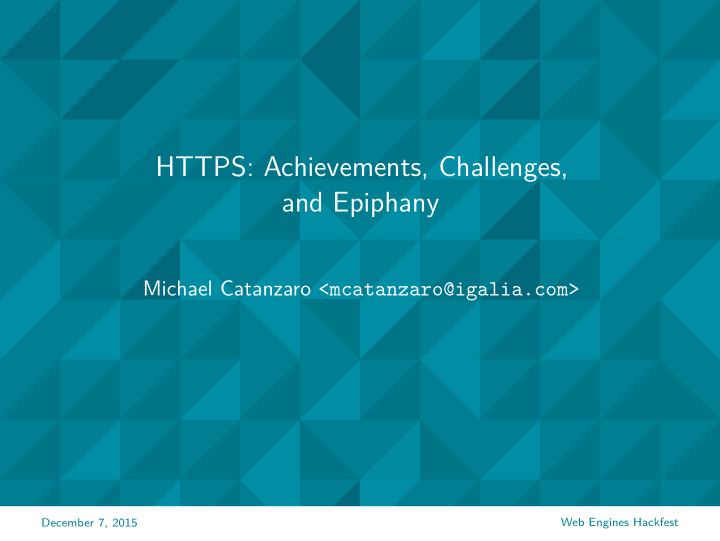 https achievements challenges and epiphany