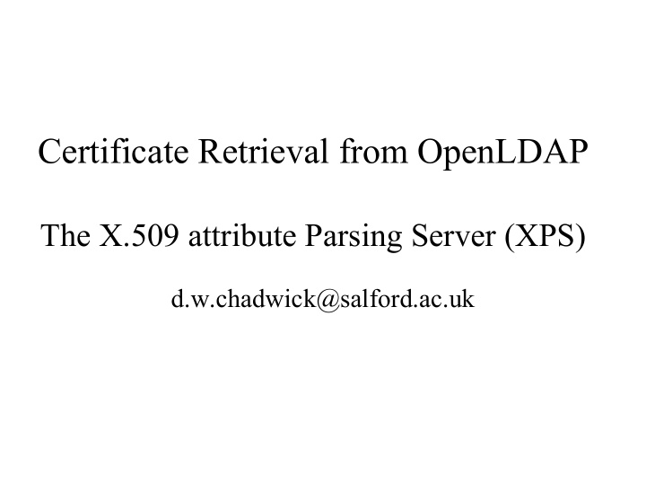 certificate retrieval from openldap